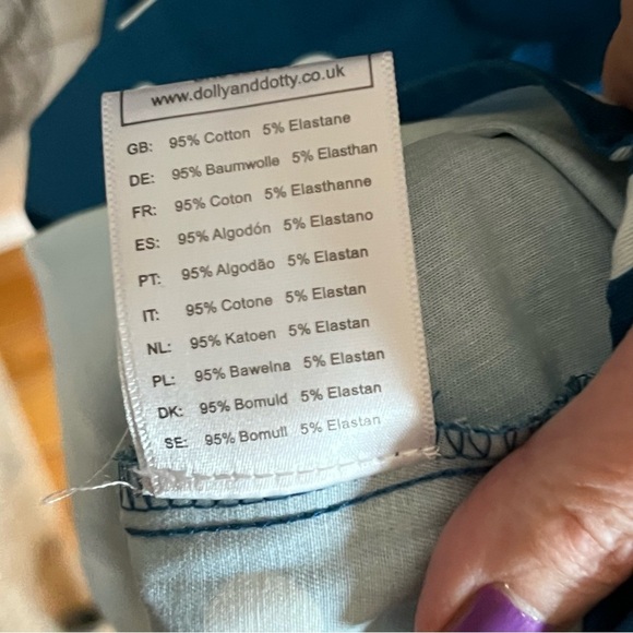 Dolly & Dotty Amanda Fit and Flare Dress Scoop Neck Swing Blue Polka Dot Size 12 - Picture 7 of 9